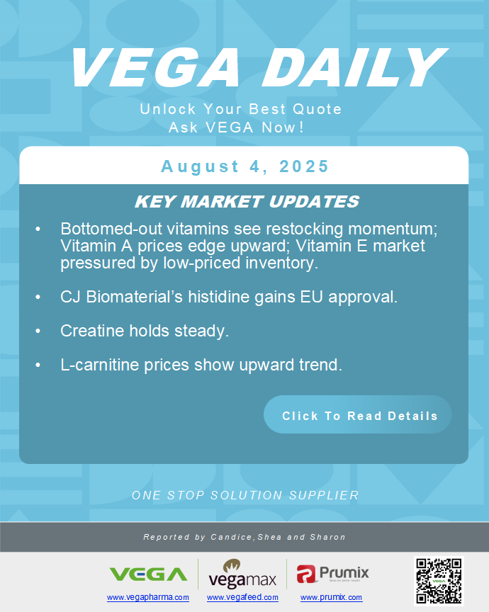 Vega Daily Dated on August 4th 2025 Vitamin Amino Acid APl Food Additives.png